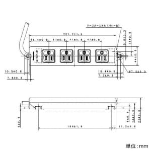 パナソニック OAタップ 接地コンセント 4コ口 マグネット付 コード長3m 15A 125V グレー OAタップ 接地コンセント 4コ口 マグネット付 コード長3m 15A 125V グレー WCH2334H 画像2