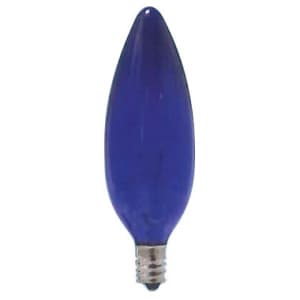 アサヒ 耐熱透明カラー シャンデリア球 C32 105V25W 口金:E12 ブルー C32E12100/110V-25W(BT)