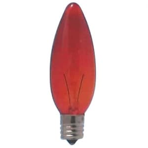アサヒ 耐熱透明カラー シャンデリア球 C32 105V25W 口金:E12 レッド C32E12100/110V-25W(RT)