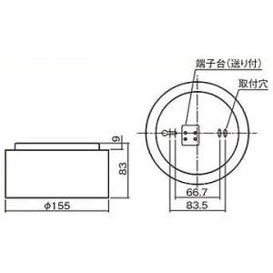 パナソニック 【生産完了品】LED非常用照明器具 専用型 天井直付型 LED中天井用(〜8m) 30分間タイプ 昼白色 幅φ155mm 電池内蔵型 LED非常用照明器具 専用型 天井直付型 LED中天井用(～8m) 30分間タイプ 昼白色 幅φ155mm 電池内蔵型 NNFB93030 画像2