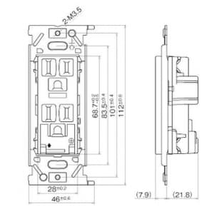 明工社 MLアースターミナル付接地ダブルコンセント 接地分離形 カバー付 15A 125V MLアースターミナル付接地ダブルコンセント 接地分離形 カバー付 15A 125V ML1259W 画像2