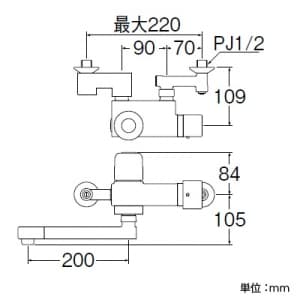 三栄水栓製作所 【生産完了品】サーモ混合栓 定量止水 節水水栓 浴室用 column  K1853D 画像3