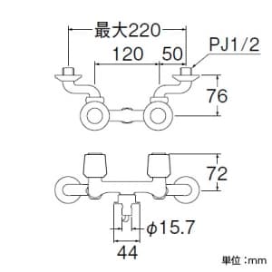 三栄水栓製作所 【販売終了】ツーバルブ洗濯機用混合栓 壁付混合栓 流量調節・ストレーナ内蔵 オートストッパー付 寒冷地用 U-MIX ツーバルブ洗濯機用混合栓 壁付混合栓 流量調節・ストレーナ内蔵 オートストッパー付 寒冷地用 U-MIX K1101TVK-1-LH 画像2