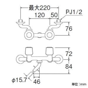 三栄水栓製作所 【販売終了】ツーバルブ洗濯機用混合栓 壁付混合栓 流量調節・ストレーナ内蔵 オートストッパー付 ニップル部長さ:46mm 寒冷地用 U-MIX ツーバルブ洗濯機用混合栓 壁付混合栓 流量調節・ストレーナ内蔵 オートストッパー付 ニップル部長さ:46mm 寒冷地用 U-MIX K1101TVK-LH 画像2