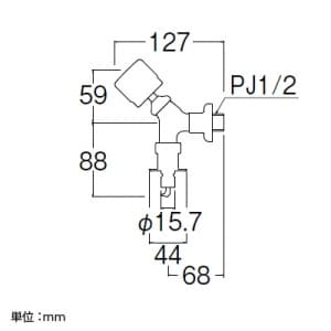 三栄水栓製作所 【販売終了】水撃低減洗濯機用送り座水栓 オートストッパー付 水撃低減洗濯機用送り座水栓 オートストッパー付 Y143UCTV2-1-13 画像2