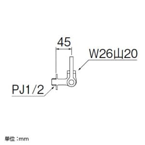 三栄水栓製作所 【販売終了】厨房用横形自在水栓本体 左ハンドル 共用形 二条ネジ仕様 吐水口なし 厨房用横形自在水栓本体 左ハンドル 共用形 二条ネジ仕様 吐水口なし A2310LF-13 画像2