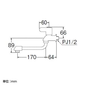 三栄水栓製作所 【販売終了】自在水栓 セラミック水栓 パイプ長さ:170mm 自在水栓 セラミック水栓 パイプ長さ:170mm JA102DC-13 画像2