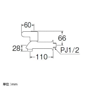 三栄水栓製作所 【販売終了】胴長水栓 節水水栓 セラミック水栓 泡沫吐水 長さ:110mm 胴長水栓 節水水栓 セラミック水栓 泡沫吐水 長さ:110mm JY202HC-13 画像2