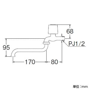 三栄水栓製作所 【販売終了】自在水栓 クリスタルハンドル仕様 パイプ長さ:170mm キャップの色:ブルー 自在水栓 クリスタルハンドル仕様 パイプ長さ:170mm キャップの色:ブルー A10JC-13-B 画像2