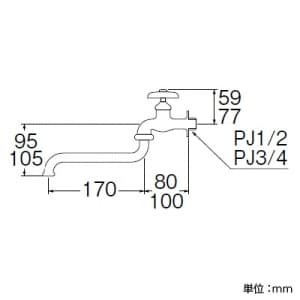 三栄水栓製作所 【販売終了】自在水栓 パイプ長さ:170mm 寒冷地用 呼び:20 自在水栓 パイプ長さ:170mm 寒冷地用 呼び:20 JA10JK-20 画像2