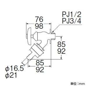 三栄水栓製作所 【販売終了】自動接手散水栓 逆止弁なし 呼び:20 寒冷地用 自動接手散水栓 逆止弁なし 呼び:20 寒冷地用 Y81JK-20 画像2