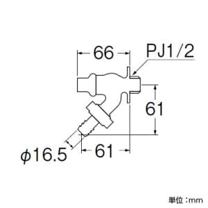 三栄水栓製作所 【販売終了】共用散水栓 逆止弁付 呼び:13 共用散水栓 逆止弁付 呼び:13 Y86V-13 画像2