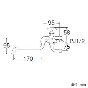 三栄水栓製作所 【販売終了】二口自在水栓 呼び:13 吐水口部長さ:170mm 寒冷地用 二口自在水栓 呼び:13 吐水口部長さ:170mm 寒冷地用 JE10AK-13 画像2