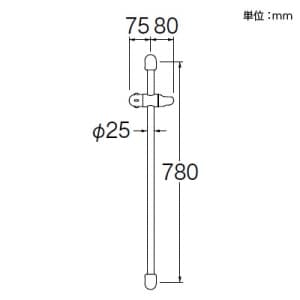 三栄水栓製作所 【販売終了】スライドバー バスルーム用 手すり ベロアメッキ仕様 Kiwitap スライドバー バスルーム用 手すり ベロアメッキ仕様 Kiwitap W5851S-MC-780 画像2