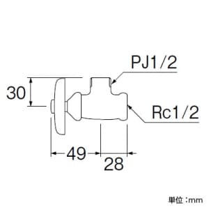 SANEI 【販売終了】止水栓本体 共用形 呼び:13 止水栓本体 共用形 呼び:13 JV22A-X3-13 画像2