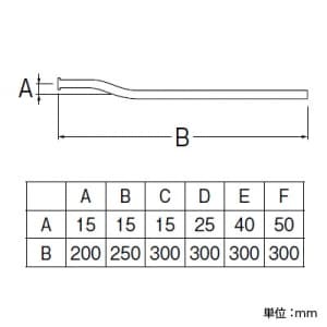 三栄水栓製作所 【販売終了】ツバ付給水曲管 パイプ径:12.7mm 寸法:50×300mm ツバ付給水曲管 パイプ径:12.7mm 寸法:50×300mm V22J-63-F 画像2