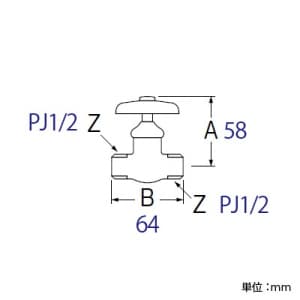 SANEI オネジ化粧バルブ 共用形 呼び:13 オネジ化粧バルブ 共用形 呼び:13 JV20A-13 画像2