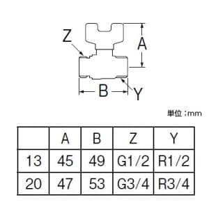 SANEI 【販売終了】ボールバルブ ハンドルワンタッチ着脱タイプ 呼び:20 ボールバルブ ハンドルワンタッチ着脱タイプ 呼び:20 V61B-20 画像2