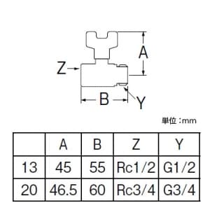 三栄水栓製作所 【販売終了】ストレートボールバルブ ハンドルワンタッチ着脱タイプ 呼び:13 ストレートボールバルブ ハンドルワンタッチ着脱タイプ 呼び:13 V64-13 画像2