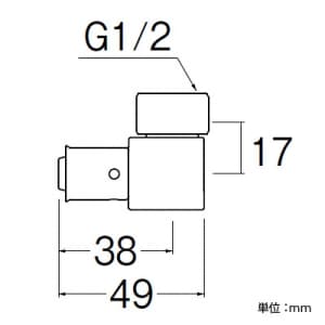 三栄水栓製作所 【販売終了】ナット付エルボ カシメタイプ 袋ナット回転式 パッキン付 パイプ径:13A ナット付エルボ カシメタイプ 袋ナット回転式 パッキン付 パイプ径:13A T6215-4-13X13A 画像2