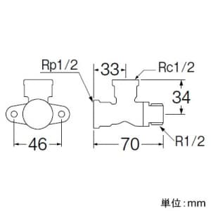 三栄水栓製作所 【販売終了】台付水栓エルボ 呼び:13 台付水栓エルボ 呼び:13 T739-13 画像2