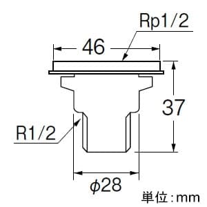 三栄水栓製作所 ユニット取出し金具 パッキン2枚付 長さ:37mm ユニット取出し金具 パッキン2枚付 長さ:37mm T2221-13 画像2