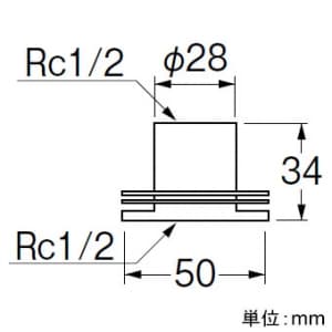 三栄水栓製作所 【販売終了】ユニット取出し金具 床上型 ビス・パッキン付 ユニット取出し金具 床上型 ビス・パッキン付 T2100-13 画像2