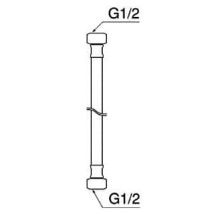 三栄水栓製作所 【生産完了品】ベンリーフレキ 13×500mm 呼び13(G1/2めねじ) パッキン付(ノンアスベスト)  PT190-13X500 画像4