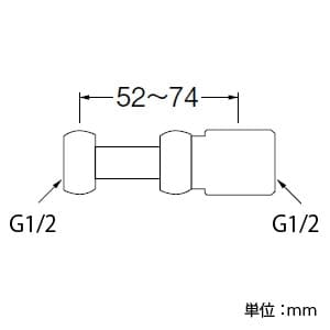 三栄水栓製作所 【販売終了】伸縮両ナットアダプター 呼び13(G1/2)×呼び13(G1/2) パッキン付 伸縮両ナットアダプター 呼び13(G1/2)×呼び13(G1/2) パッキン付 T832-13X13 画像2