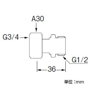 三栄水栓製作所 【販売終了】異径片ナット付アダプター 呼び13(G1/2)×呼び20(G3/4) 黄銅製 パッキン付(ノンアスベスト) 異径片ナット付アダプター 呼び13(G1/2)×呼び20(G3/4) 黄銅製 パッキン付(ノンアスベスト) T841-1-13X20 画像2