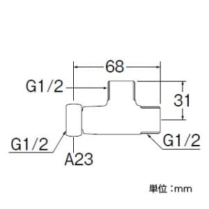 三栄水栓製作所 【販売終了】片ナットベンリーカンチーズ 呼び13(G1/2) 青銅製 パッキン付 片ナットベンリーカンチーズ 呼び13(G1/2) 青銅製 パッキン付 T6-60XG-13 画像2