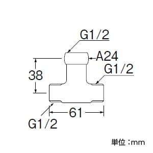 三栄水栓製作所 【販売終了】片ナットベンリーカンチーズ 呼び13(G1/2) 青銅製 パッキン付 片ナットベンリーカンチーズ 呼び13(G1/2) 青銅製 パッキン付 T6-35XB-13 画像2