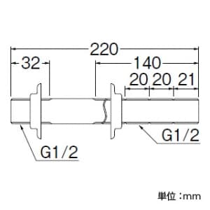 三栄水栓製作所 【販売終了】貫通ニップル 呼び13(G1/2) 黄銅製 長さ:220mm 貫通ニップル 呼び13(G1/2) 黄銅製 長さ:220mm T231-13 画像3