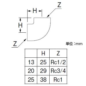 三栄水栓製作所 【販売終了】エルボ(クロム) 呼び20(Rc3/4) 青銅製 エルボ(クロム) 呼び20(Rc3/4) 青銅製 T73B-20 画像2