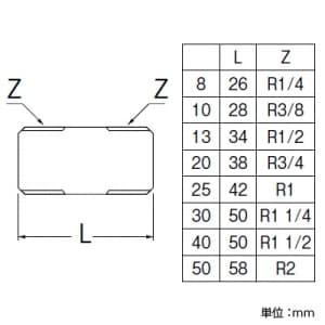 三栄水栓製作所 【販売終了】ステンレス丸ニップル 呼び40(R1 1/2) SUS304製 ステンレス丸ニップル 呼び40(R1 1/2) SUS304製 TS205-40 画像2