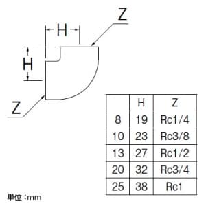 三栄水栓製作所 【販売終了】ステンレスエルボ 呼び20(Rc3/4) SUS304製 ステンレスエルボ 呼び20(Rc3/4) SUS304製 JTS730B-20 画像2