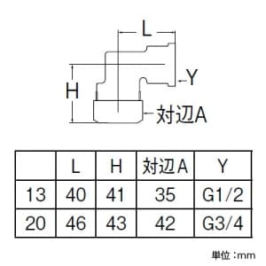 三栄水栓製作所 【販売終了】ポリパイジョイントエルボ2種メス 呼び20(G3/4) 青銅製 ポリパイジョイントエルボ2種メス 呼び20(G3/4) 青銅製 T63A-2-20 画像2