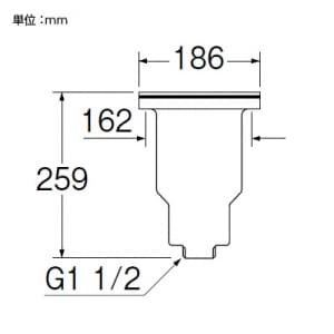 三栄水栓製作所 【販売終了】流し排水栓DS キッチン用 取付(ネジ径162) ポリプロピレン製 流し排水栓DS キッチン用 取付(ネジ径162) ポリプロピレン製 H650 画像2