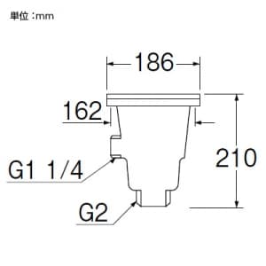 SANEI 流し排水栓 キッチン用 二槽シンク用 取付(ネジ径162) ポリプロピレン製 流し排水栓 キッチン用 二槽シンク用 取付(ネジ径162) ポリプロピレン製 H6521 画像2