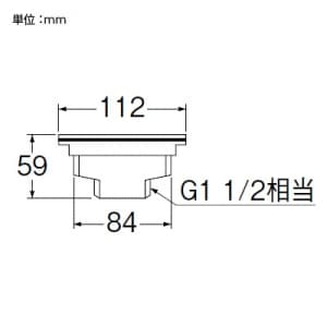 三栄水栓製作所 【販売終了】流し排水栓 キッチン用 水止め機能付 取付(G1 1/2相当) ステンレス製 流し排水栓 キッチン用 水止め機能付 取付(G1 1/2相当) ステンレス製 H62-L 画像2