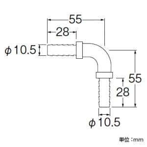 三栄水栓製作所 【販売終了】ペアホースL金具セット バスルーム用 T4205-86-10A×20用 ペアホースL金具セット バスルーム用 T4205-86-10A×20用 T4215-32S-10A 画像2