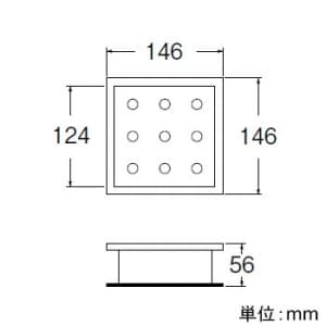 三栄水栓製作所 【販売終了】角排水口 排水用品 バスルーム用 ヘアーライン仕上 幅:146mm 角排水口 排水用品 バスルーム用 ヘアーライン仕上 幅:146mm H948-150 画像2