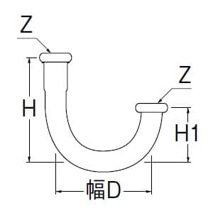 三栄水栓製作所 【販売終了】幅広U管 洗面所用 金属製SトラップおよびPトラップ用 パイプ径:25mm 幅:140mm 幅広U管 洗面所用 金属製SトラップおよびPトラップ用 パイプ径:25mm 幅:140mm H70-670-25X140 画像2