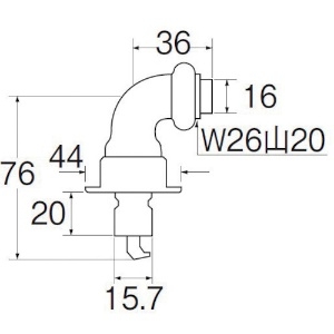 SANEI 【販売終了】洗濯機用L型ニップル ネジサイズ:W26山20 自動ストップ機能付 洗濯機用L型ニップル ネジサイズ:W26山20 自動ストップ機能付 PY12-40X 画像4