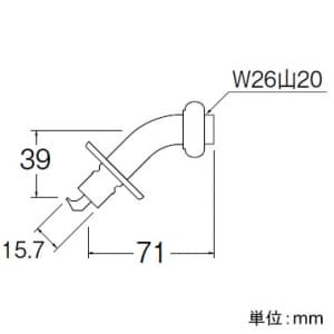 SANEI 【販売終了】洗濯機用L型ニップル ネジサイズ:W26山20 自動ストップ機能付 洗濯機用L型ニップル ネジサイズ:W26山20 自動ストップ機能付 PY122-4TVX-16 画像2