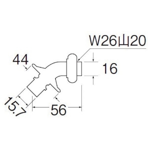 SANEI 【販売終了】洗濯機用L型ニップル ネジサイズ:W26山20 洗濯機用L型ニップル ネジサイズ:W26山20 PY12J-85X-16 画像4