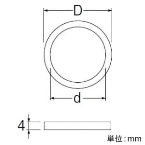 三栄水栓製作所 【販売終了】ロータンクサイフォン用袋ナットパッキン トイレ用 呼び:38 ロータンクサイフォン用袋ナットパッキン トイレ用 呼び:38 PP42-32S-38 画像3