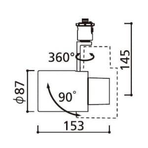 オーデリック 【生産完了品】LEDスポットライト 一般形 5.7W 電球色(2700K) 光束409lm 配光角87° マットホワイト  OS256048LD 画像3