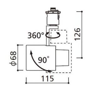 オーデリック 【生産完了品】LEDスポットライト ミニクリプトン形 5W 昼白色(5000K) 光束391lm 配光角61° マットホワイト 連続調光タイプ(調光器別売)  OS256046NC 画像3