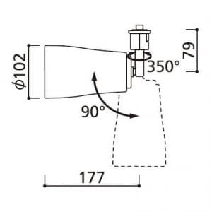 オーデリック 【生産完了品】LEDスポットライト 一般形 8.5W 昼白色(5000K) 光束454lm 配光角116° 黒 連続調光タイプ(調光器別売)  OS256164NC 画像4